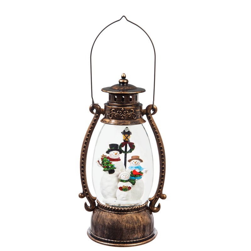 10'' Tall LED Lantern  with Spinning Action and Timer function Table Decor, Snowman Choir
