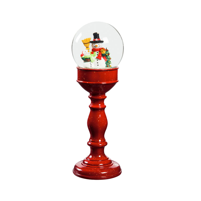 Set of 3 Pedestal Water Globes, Snowman,3wgl176