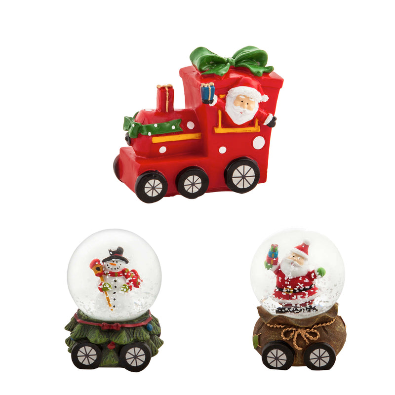 Train Water Globe, 3 Piece Set,3wgl177