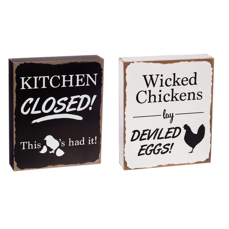 Wooden Plock, 2 ASST, Chickens