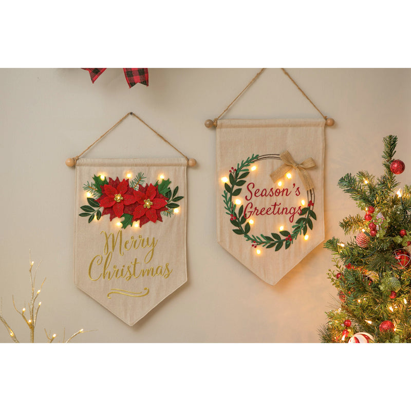 LED Christmas Banner, 2 Asst