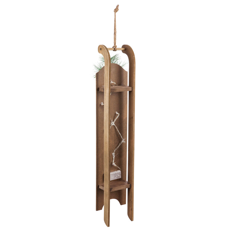 Wooden LED Sled Wall Décor, 2 Asst,3wpl013