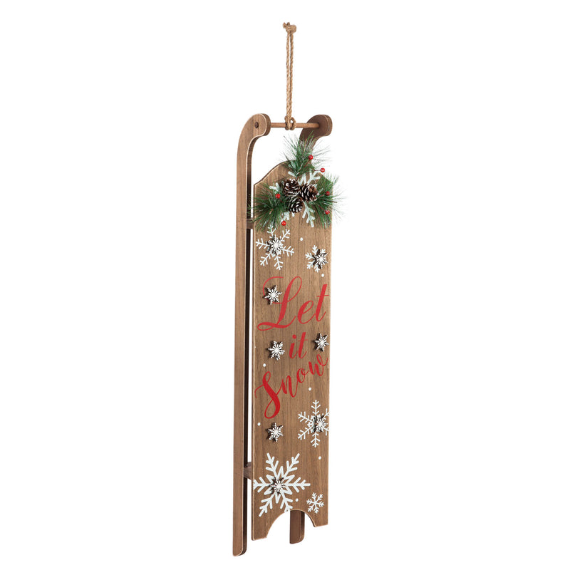 Wooden LED Sled Wall Décor, 2 Asst,3wpl013