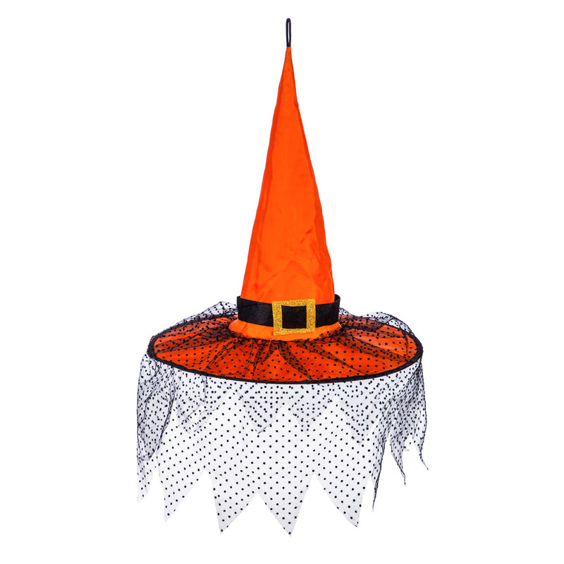 Orange Witch Hat 3D Chasing Light Hanging Décor,  17"x17"x0.8"inches