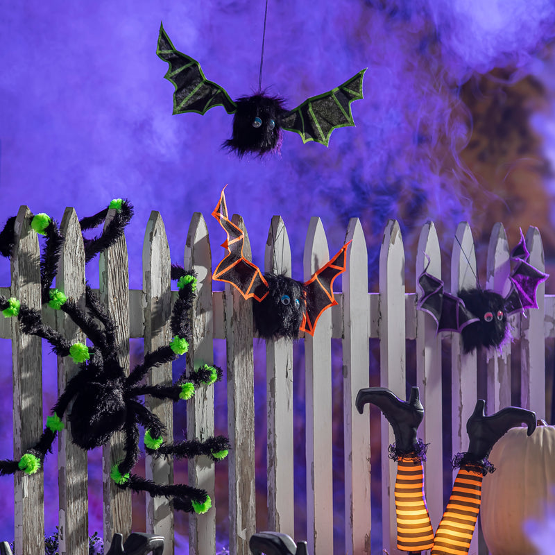 Animated Shaking Bats with Sound Hanging Decor, 3 Asst,401183mbl
