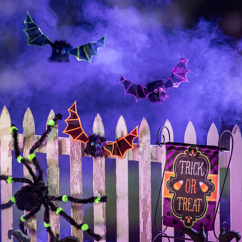 Animated Shaking Bats with Sound Hanging Decor, 3 Asst,401183mbl