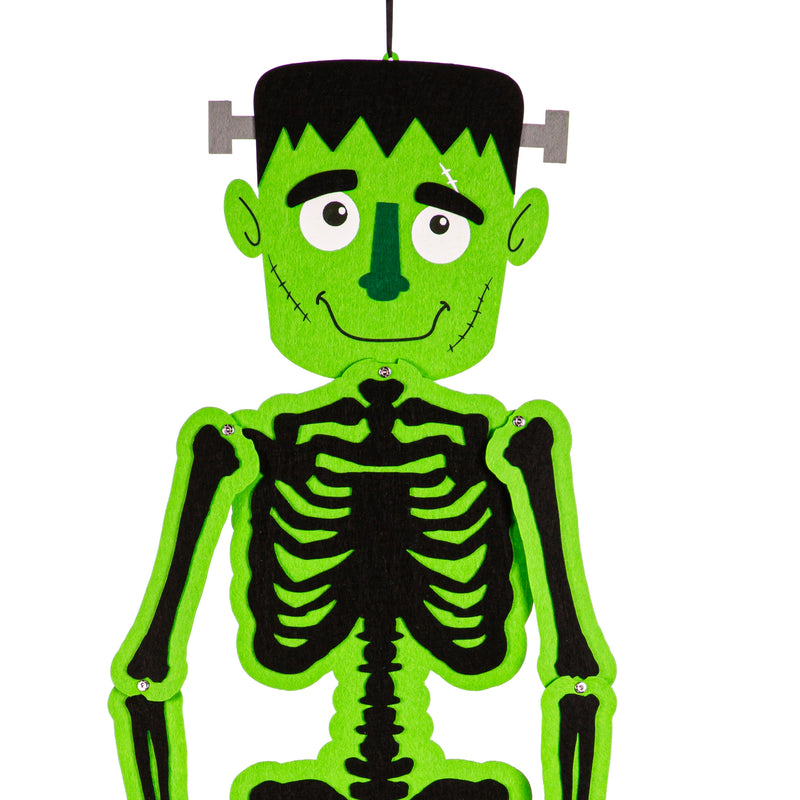 Evergreen Flag,Posable Boo Buddy Halloween Skeleton Hanging Decor,15x0.2x56 Inches