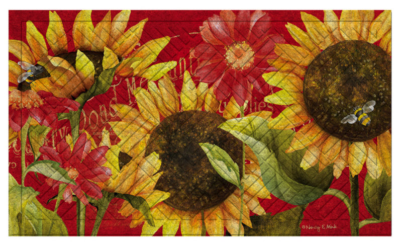 Evergreen Floormat,Sunflower Embossed Floor Mat,30x0.5x18 Inches