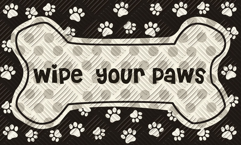 Evergreen Floormat,Wipe Your Paws Embossed Floor Mat,30x0.5x18 Inches
