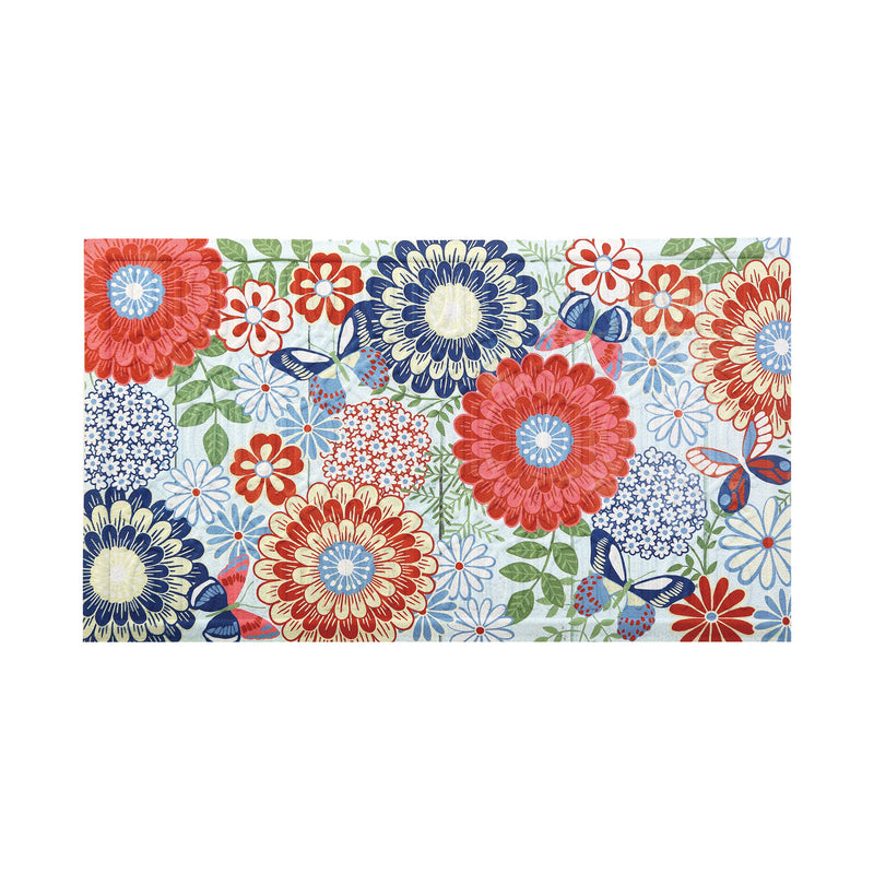 Evergreen Floormat,Americana Floral Embossed Floor Mat,18x0.28x30 Inches