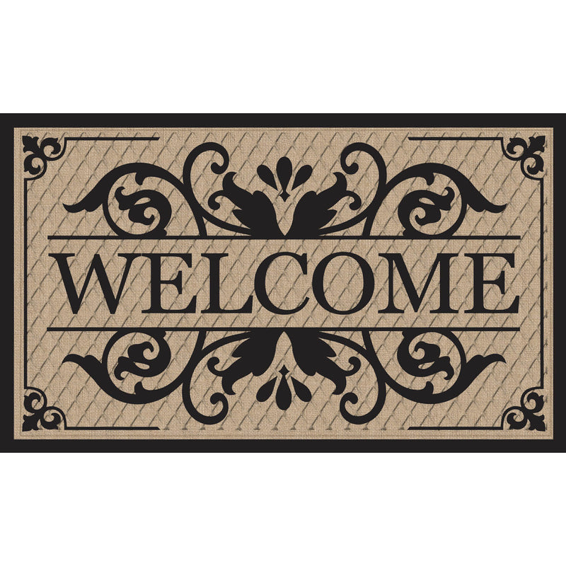 Evergreen Floormat,Cambridge Welcome Embossed Floor Mat,30x0.5x18 Inches