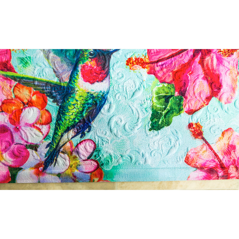 Hummingbird and Hibiscus Embossed Floor Mat,41em2462