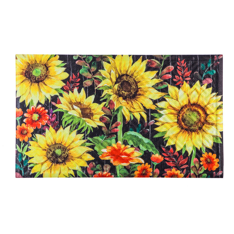 Evergreen Flag Beautiful Autumn Colorful Fall Sunflowers Embossed Doormat - 30 x 1 x 18 Inches Fade and Weather Resistant Outdoor Floor Mat for Homes, Yards and Gardens