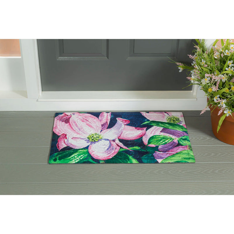 Evergreen Flag Indoor Outdoor Décor for Homes Gardens and Yards Dogwood Blossoms Embossed Floor Mat