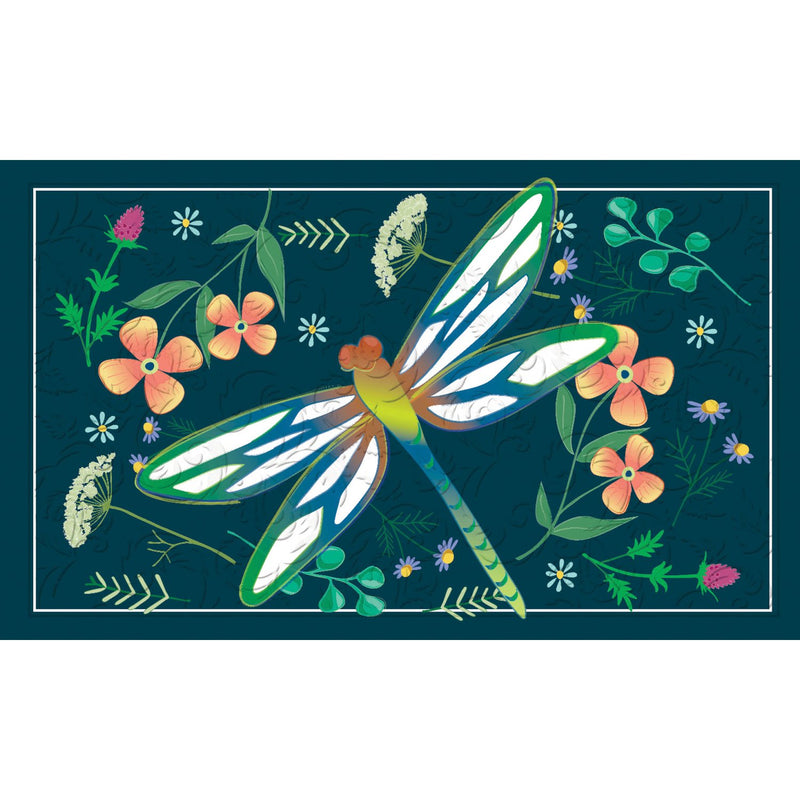 Evergreen Flag Dragonfly Garden Embossed Floor Mat 18 x 30 Inch Colorful Stylish and Durable Door and Floor Mat for Patio and Yard