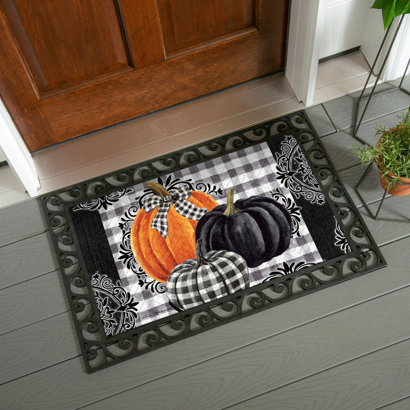 Pumpkin Check Embossed Floor Mat