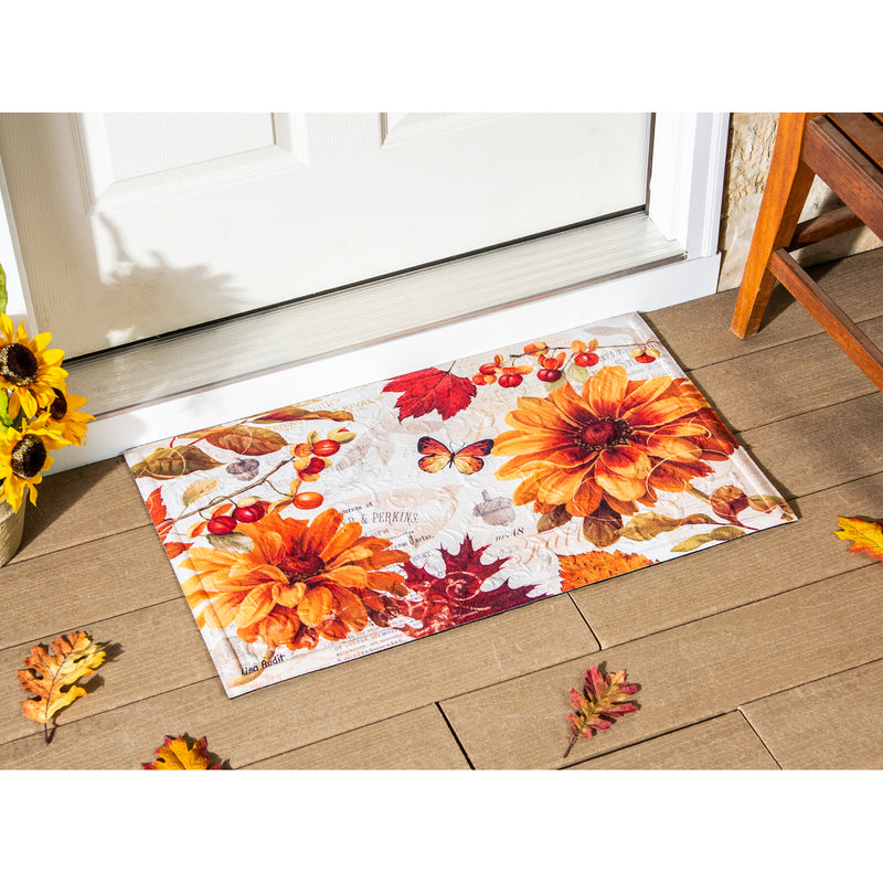 Evergreen Floormat,Fall in Love Embossed Floor Mat,30x0.5x18 Inches