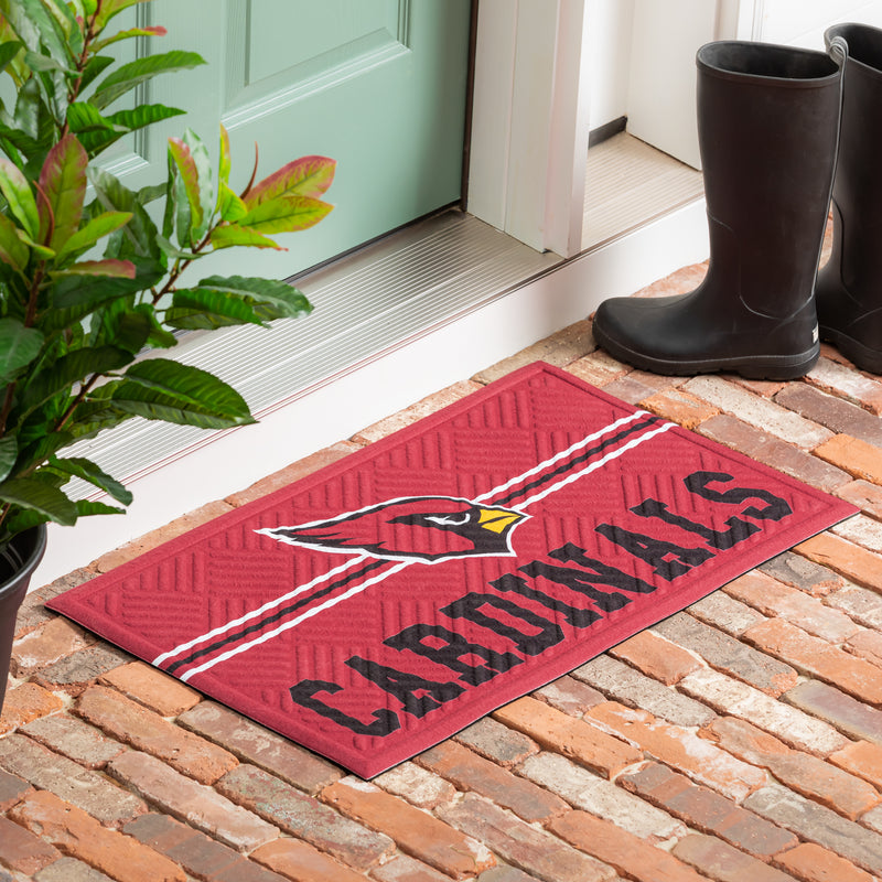 Evergreen Floormat,Embossed Mat, Cross Hatch, Arizona Cardinals,0.25x30x18 Inches