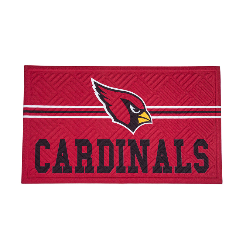 Evergreen Floormat,Embossed Mat, Cross Hatch, Arizona Cardinals,0.25x30x18 Inches