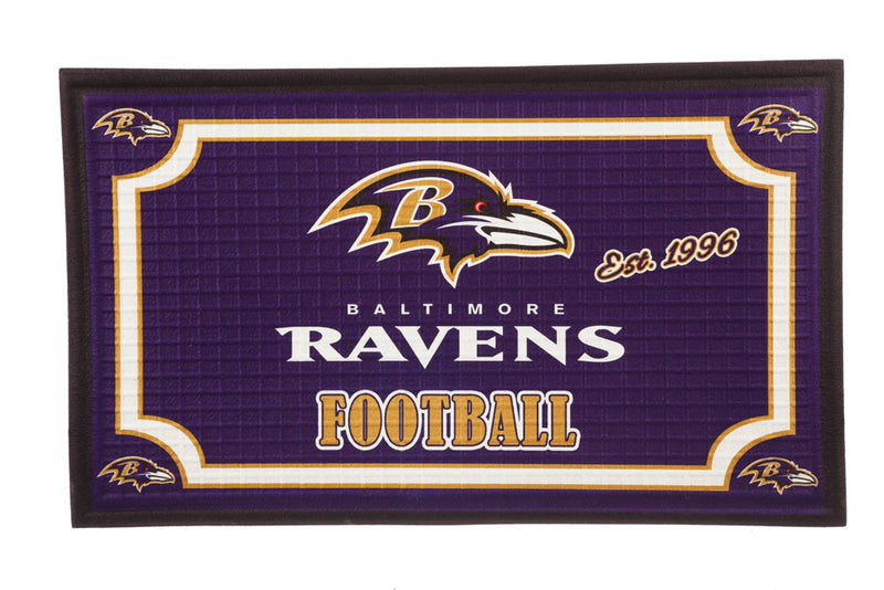 Evergreen Floormat,Embossed Door Mat-Baltimore Ravens,30x0.25x18 Inches