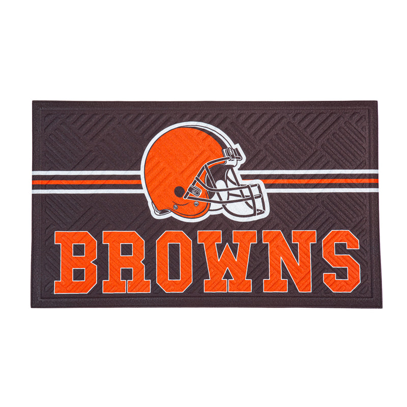 Evergreen Floormat,Embossed Mat, Cross Hatch, Cleveland Browns,0.25x30x18 Inches