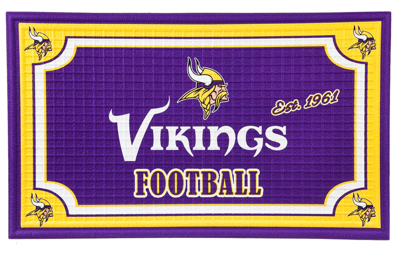 Evergreen Floormat,Embossed Door Mat-Minnesota Vikings,30x0.25x18 Inches