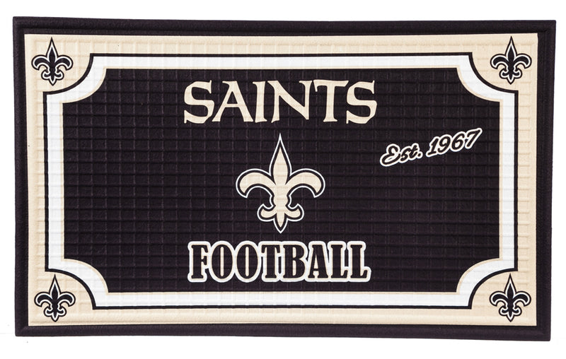 Evergreen Floormat,Embossed Door Mat-New Orleans Saints,30x18x0.25 Inches