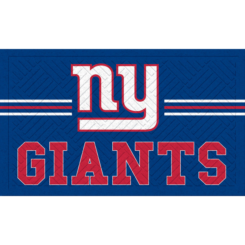 Evergreen Floormat,Embossed Mat, Cross Hatch, New York Giants,0.25x30x18 Inches