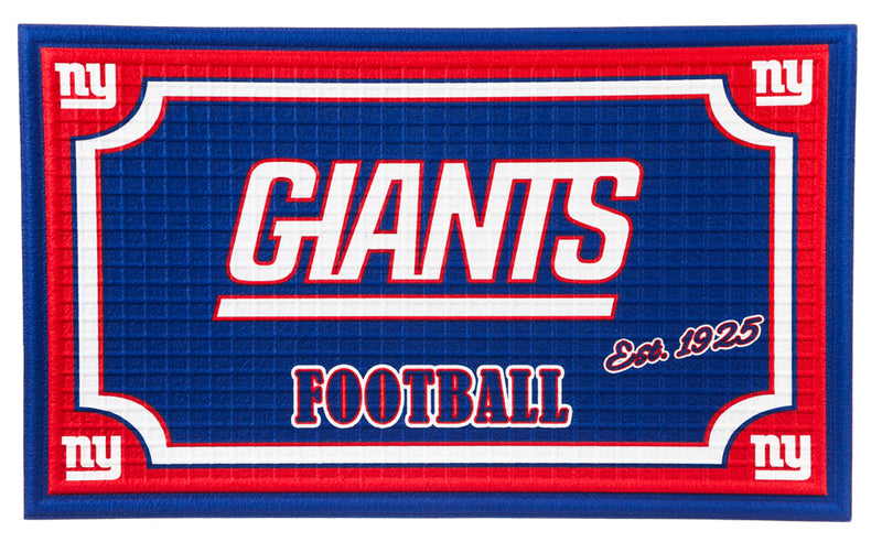 Evergreen Floormat,Embossed Door Mat-New York Giants,30x0.25x18 Inches