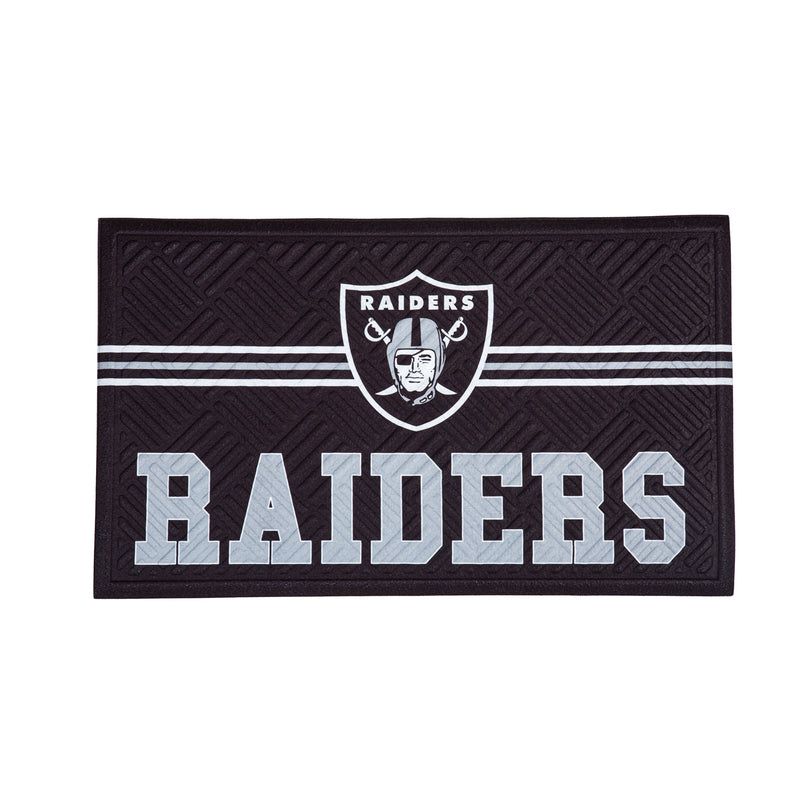 Evergreen Floormat,Embossed Mat, Cross Hatch, Las Vegas Raiders,0.25x30x18 Inches