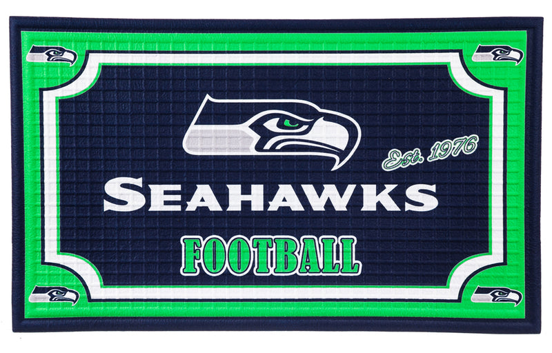 Evergreen Floormat,Embossed Door Mat-Seattle Seahawks,30x0.25x18 Inches