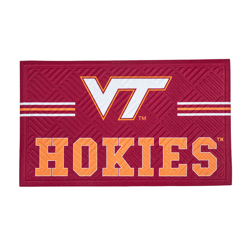 Evergreen Floormat,Embossed Mat, Cross Hatch, Virginia Tech,0.25x30x18 Inches