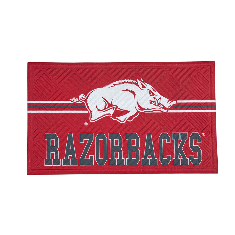 Evergreen Floormat,Embossed Mat, Cross Hatch, University of Arkansas,0.25x30x18 Inches