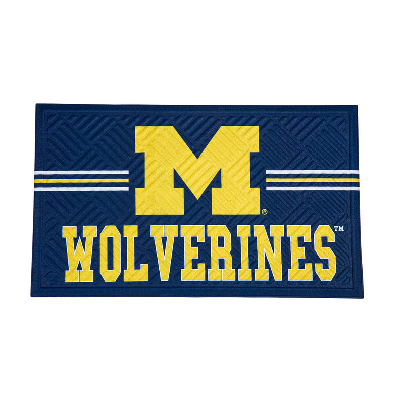 Evergreen Floormat,Embossed Mat, Cross Hatch, University Of Michigan,0.25x30x18 Inches