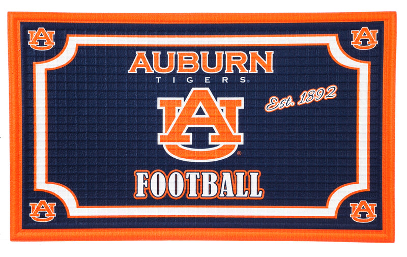 Team Sports America Collegiate Auburn University Embossed Outdoor-Safe Mat - 30" W x 18" H Durable Non Slip Floormat for Collegiate Fans