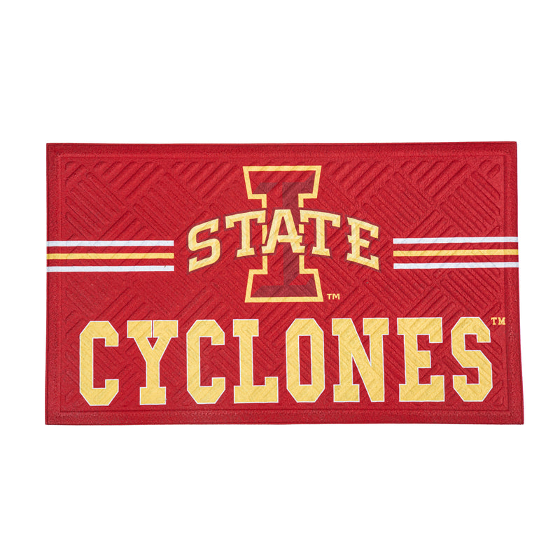 Evergreen Floormat,Embossed Mat, Cross Hatch, Iowa State University,0.25x30x18 Inches