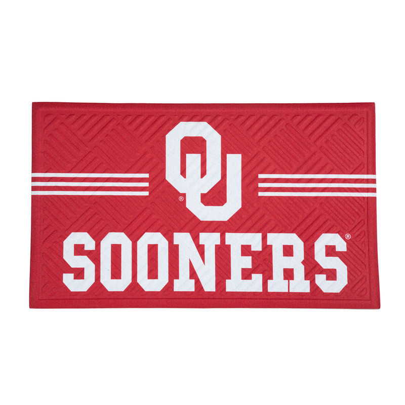 Evergreen Floormat,Embossed Mat, Cross Hatch, University of Oklahoma,0.25x30x18 Inches