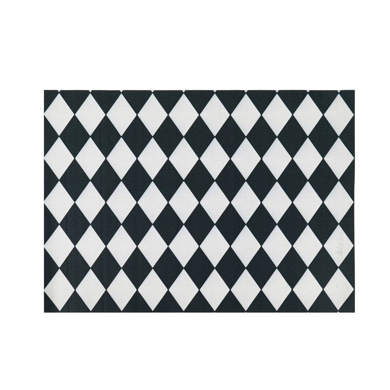 Evergreen Floormat,Diamond Black and White Layering Mat,42x0.08x26.5 Inches