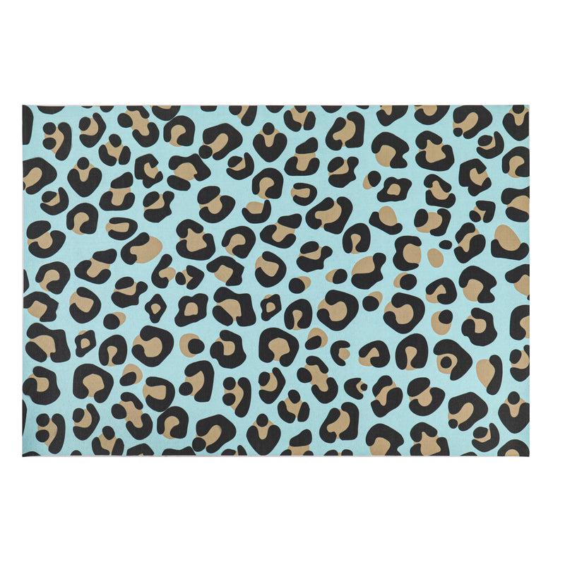 Evergreen Floormat,Blue Animal Print Layering Mat,42x0.08x26.5 Inches