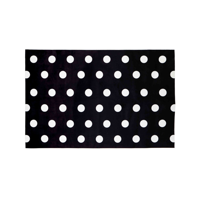 Evergreen Floormat,Black & White Dots Layering Mat,42x0.08x26.5 Inches