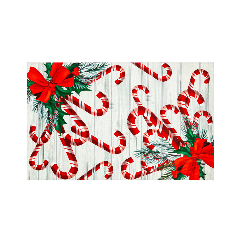 Evergreen Floormat,Candy Canes Layering Mat,42x0.08x26.5 Inches