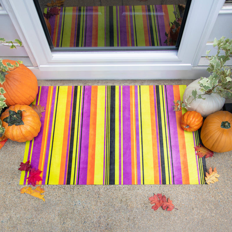 Evergreen Floormat,Halloween Stripe Layering Mat,42x0.08x26.5 Inches