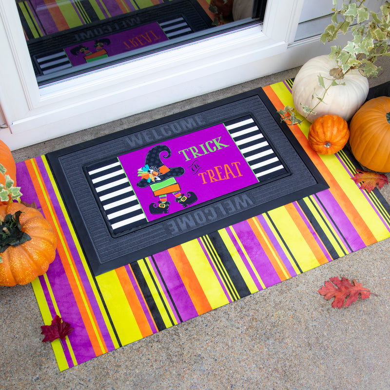 Evergreen Floormat,Halloween Stripe Layering Mat,42x0.08x26.5 Inches