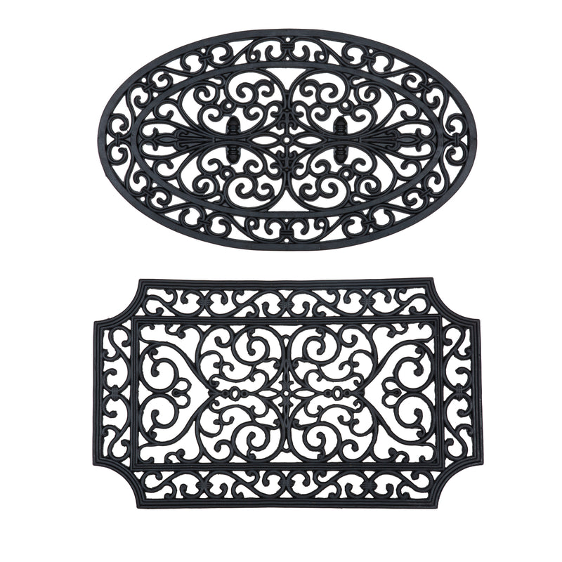 Evergreen Floormat,Ornate Rubber Grate Mat,30x0.39x18 Inches