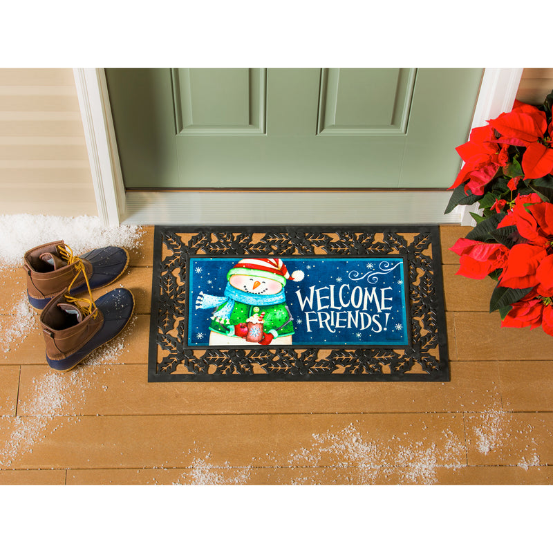 Evergreen Flag Snow Country Decorative Mat Insert, 10 x 22 inches