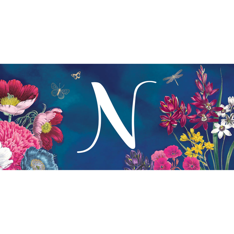 Evergreen Floormat,Vivid Bouquet Monogram Sassafras Switch Mat, Letter N,22x10x0.2 Inches