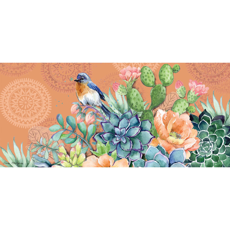 Evergreen Floormat,Fresh Succulents Sassafras Switch Mat,22x10x0.2 Inches