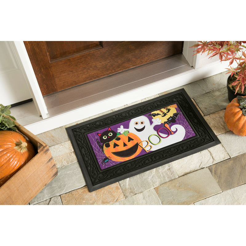 Evergreen Floormat,Halloween BOO Sassafras Switch Mat,22x10x0.2 Inches