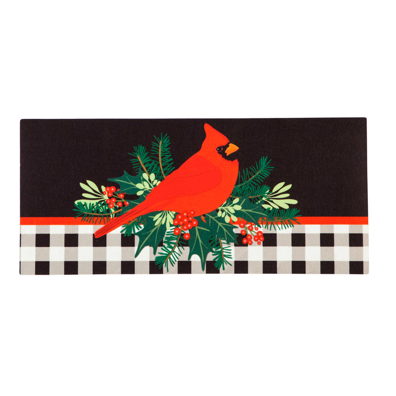 Evergreen Floormat,Merry Christmas Cardinal Sassafras Switch Mat,0.2x22x10 Inches