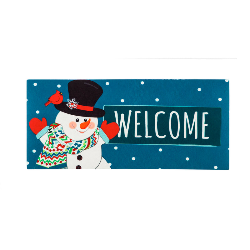 Snowman Welcome Sassafras Switch Mat